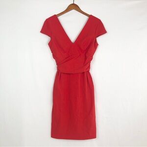 NEW Dress The Population Dana Wrap Waist Cocktail‎ Dress Tangerine Size L Mini
